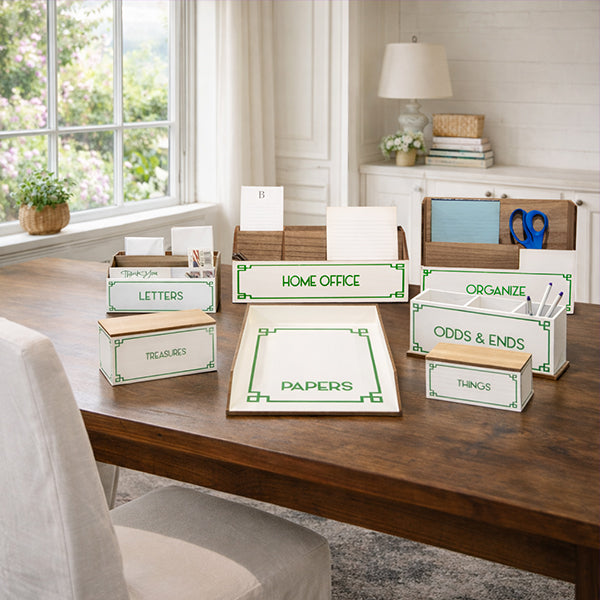 Decor Steals Green & White Desktop Organizer, Choose Your Style — main product shot