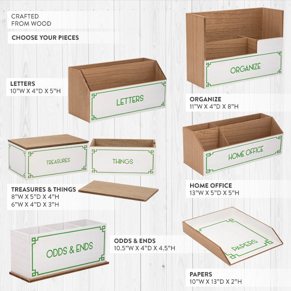 Decor Steals Green & White Desktop Organizer, Choose Your Style — detail close-up
