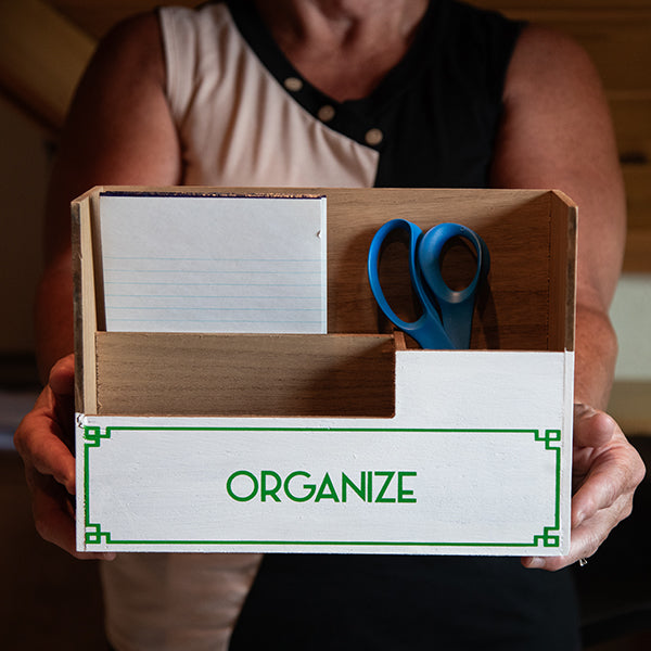Decor Steals Green & White Desktop Organizer, Choose Your Style — size reference