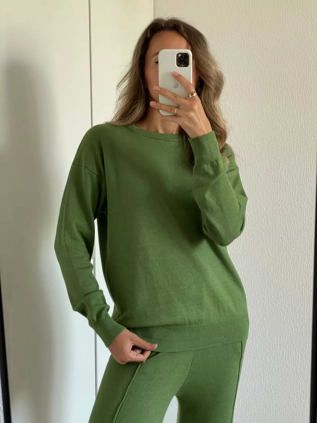 Long Sleeve Top and Pants Sweater Set