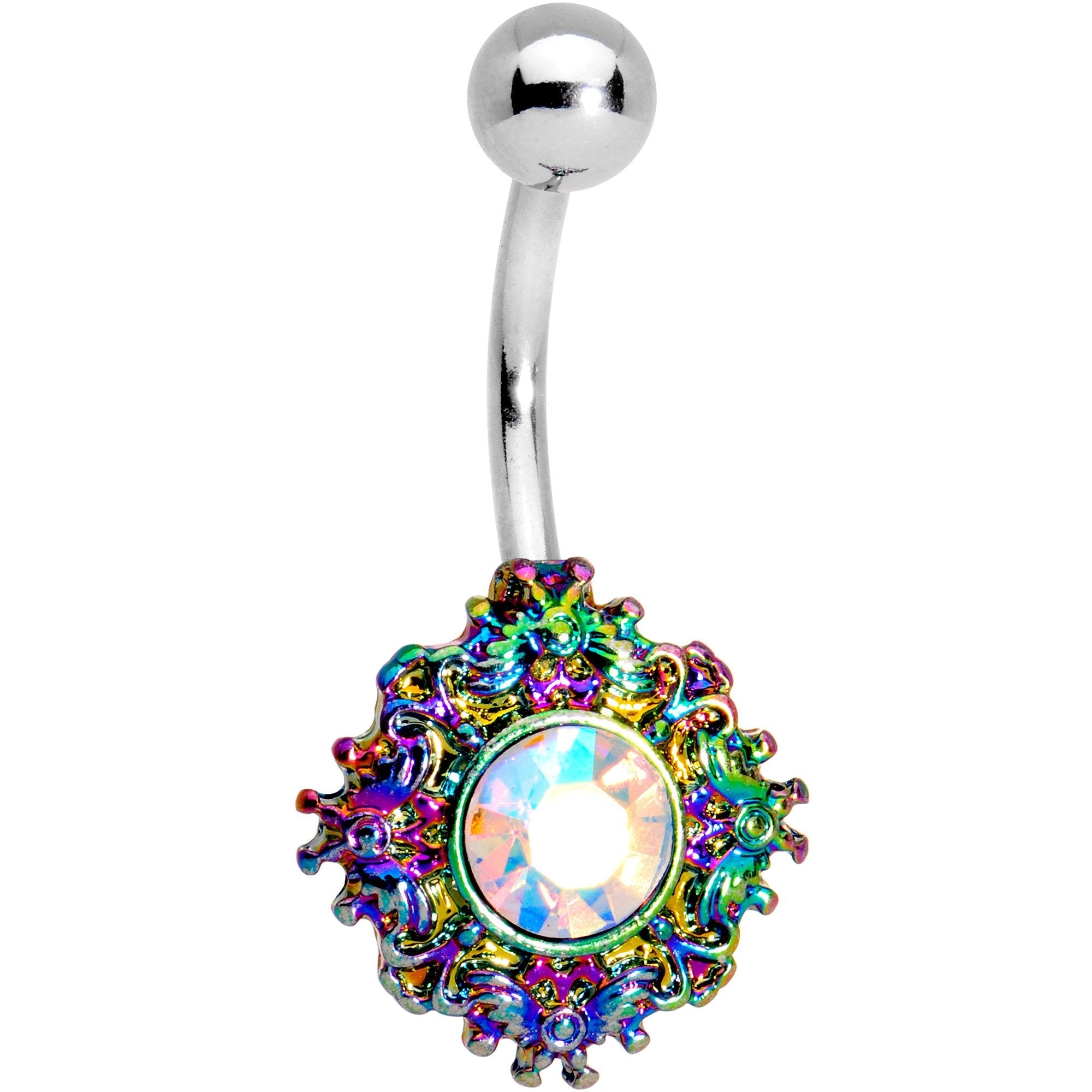 BodyCandy Aurora Gem Color Explosion Belly Ring — main product shot
