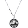 BodyCandy Custom Black Mandala Personalized Name Silver Plated Chain Necklace — main product shot