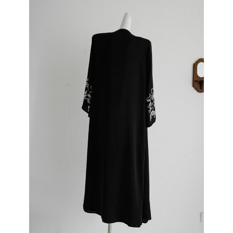 Mariam's Collection Luxury Black Embroidered Diamond Abaya Set (MOA184) — detail shot 9