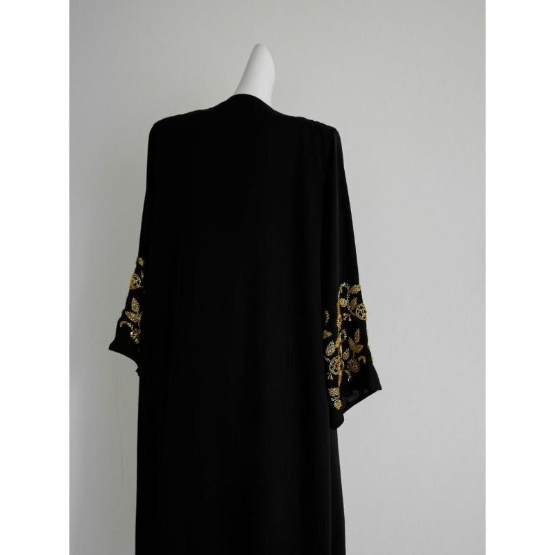 Mariam's Collection Luxury Black Embroidered Diamond Abaya Set (MOA184) — detail shot 8