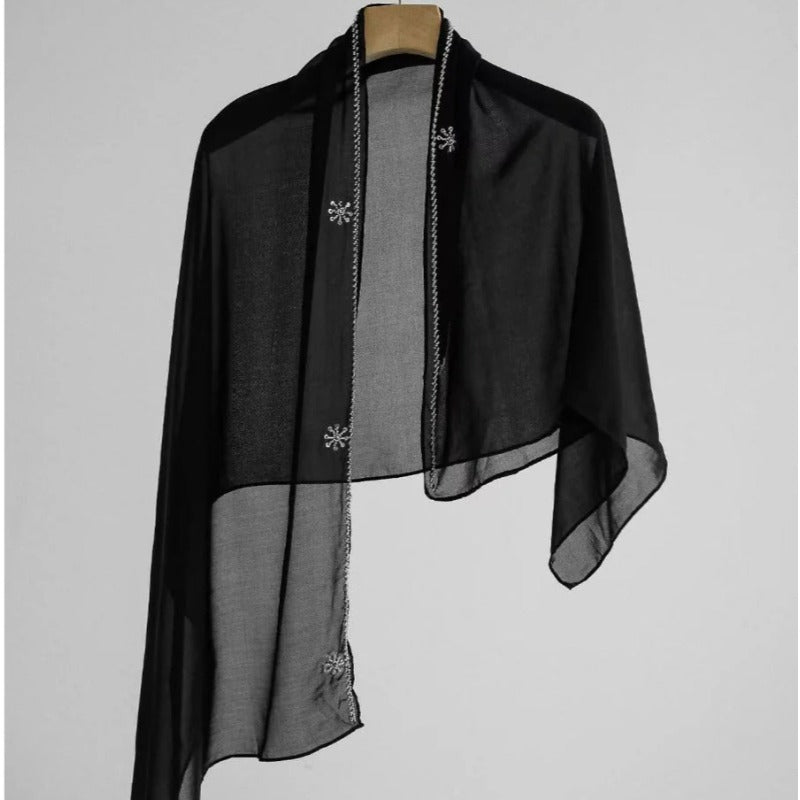 Mariam's Collection Luxury Black Embroidered Diamond Abaya Set (MOA184) — detail shot 6