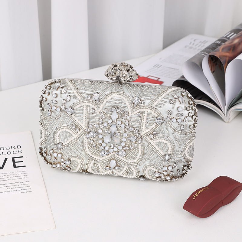 Mariam's Collection Diamond Embellished Beaded Evening Clutch Bag (MAC302) — construction detail