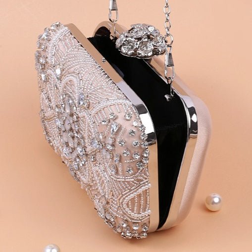 Mariam's Collection Diamond Embellished Beaded Evening Clutch Bag (MAC302) — detail shot 6