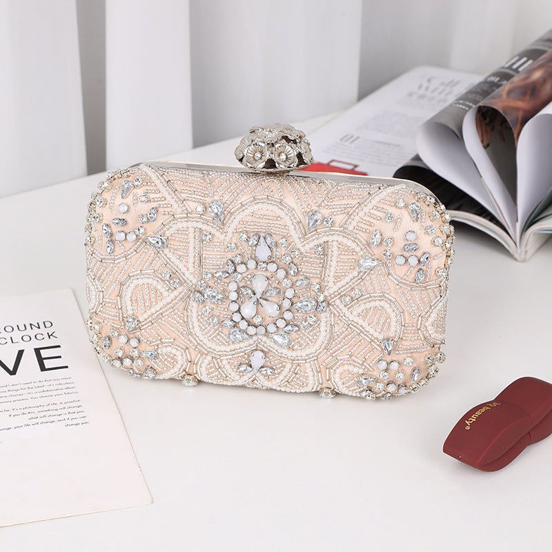 Mariam's Collection Diamond Embellished Beaded Evening Clutch Bag (MAC302) — lifestyle worn / used context