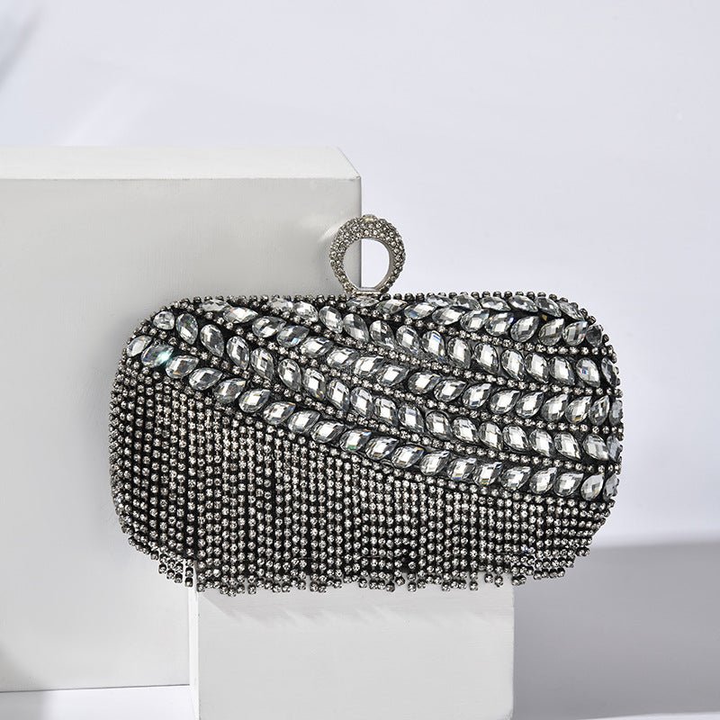 Mariam's Collection Diamond-Studded Party Clutch Versatile Layered Crystal Evening Bag (MAC283) — detail shot 6