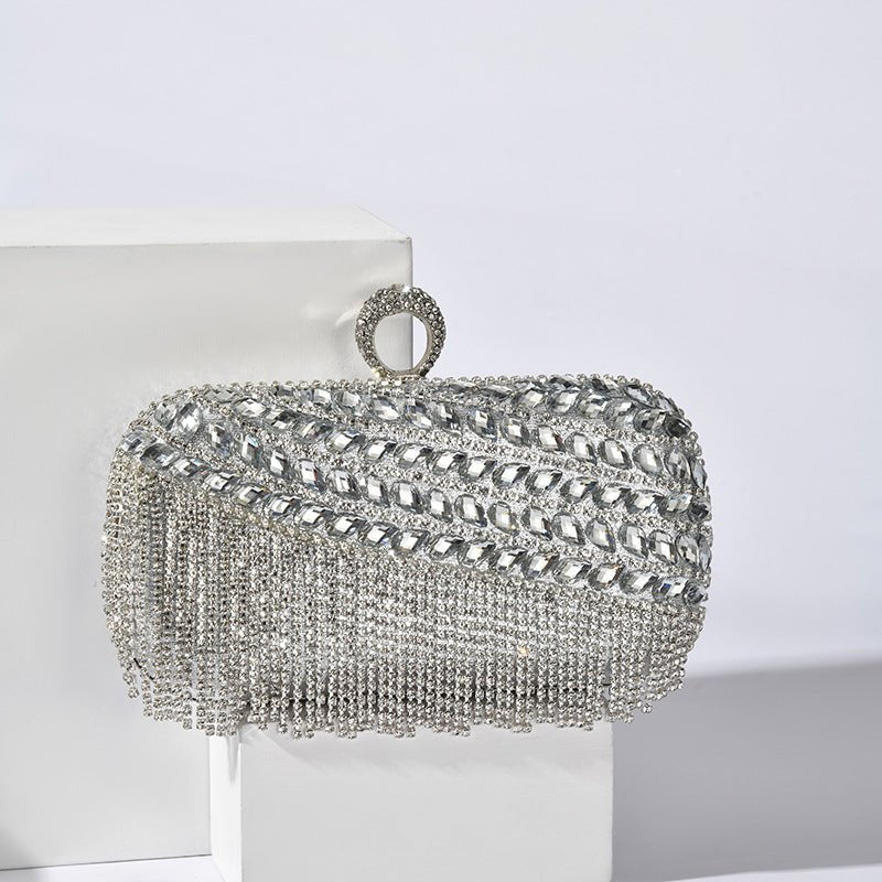 Mariam's Collection Diamond-Studded Party Clutch Versatile Layered Crystal Evening Bag (MAC283) — detail shot 7