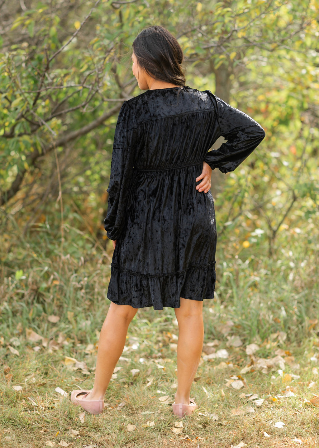 Inherit Co. Diana Velvet Midi Dress - FINAL SALE — product on model