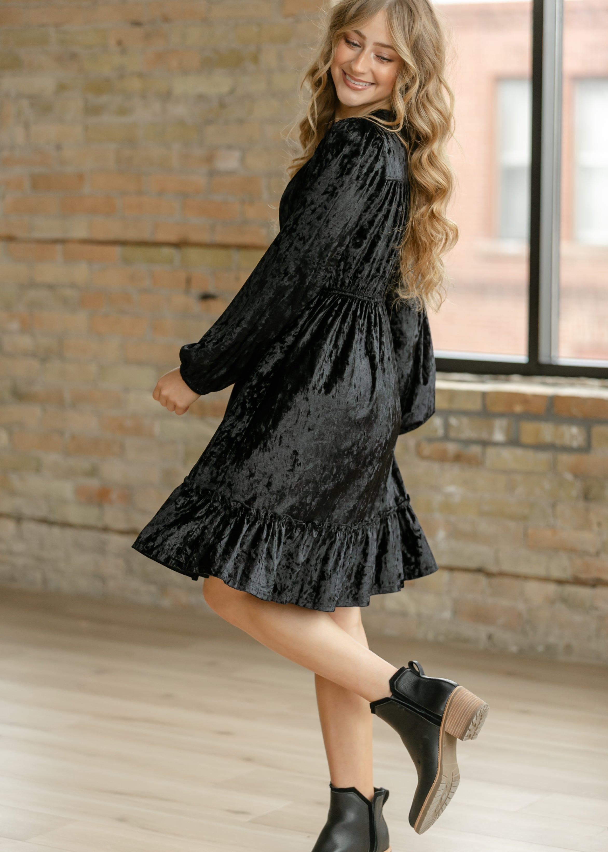 Inherit Co. Diana Velvet Midi Dress - FINAL SALE — alternative angle