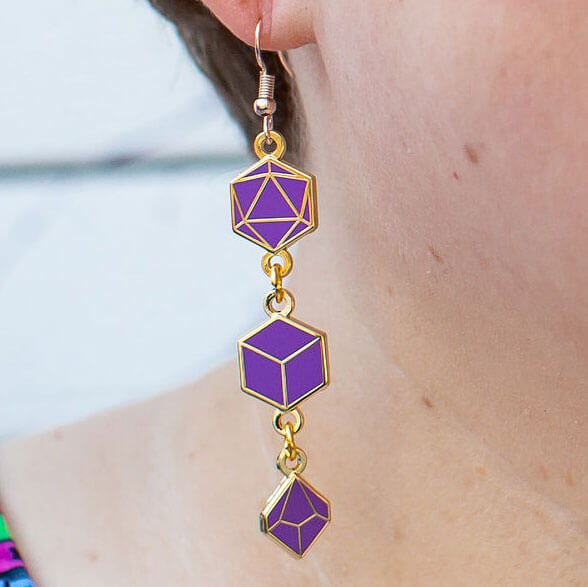 Princess Awesome & Boy Wonder Gaming Dice Earrings — jewelry category context