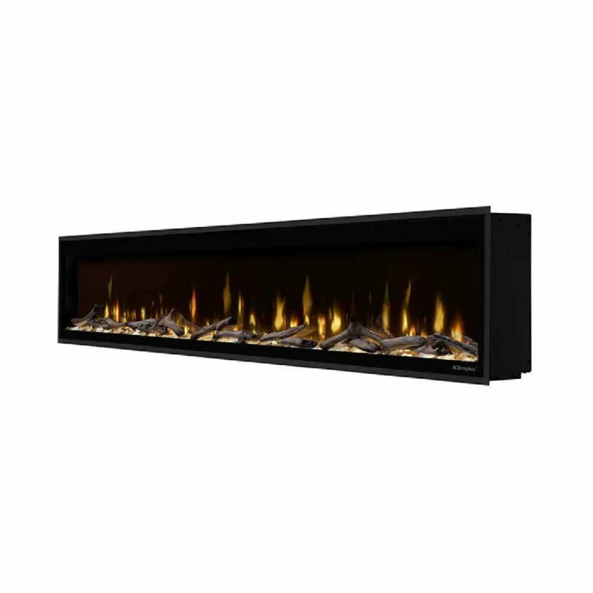 Dimplex Ignite Evolve Built-In Frosted Tumbled Glass Linear Electric Fireplace With Heat Boost System & Trim Kit (SAK59214) –