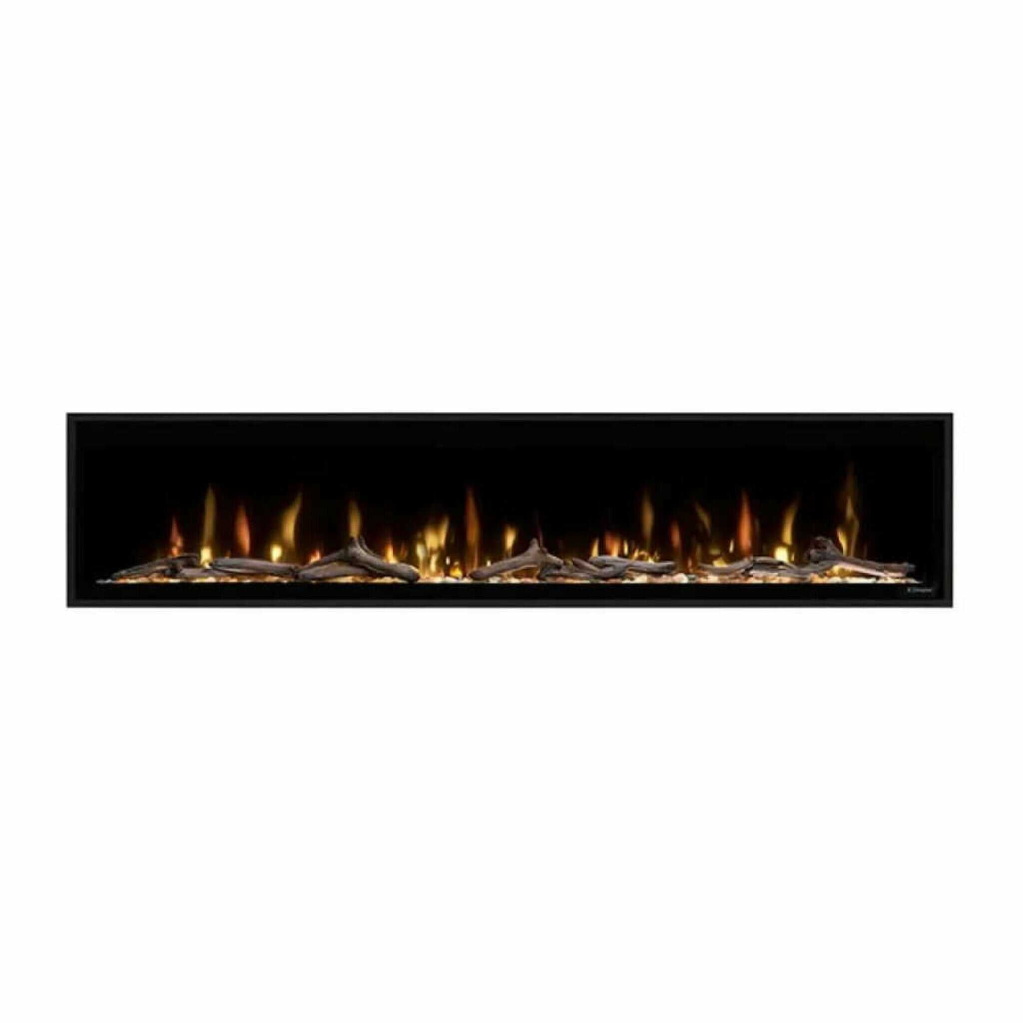 Dimplex Ignite Evolve Built-In Frosted Tumbled Glass Linear Electric Fireplace With Heat Boost System & Trim Kit (SAK59214) –
