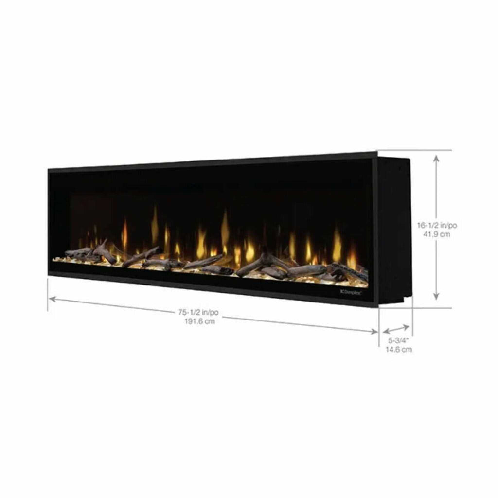 Dimplex Ignite Evolve Built-In Frosted Tumbled Glass Linear Electric Fireplace With Heat Boost System & Trim Kit (SAK59214) –