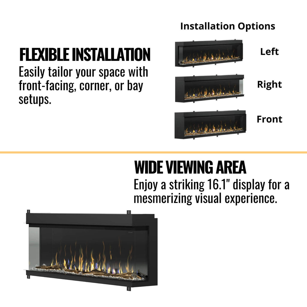 Dimplex IgniteXL Bold 60-Inch Built-In Linear Modern Electric Fireplace With Multi Colored Flames [XLF6017-XD] (SAK90413) – S