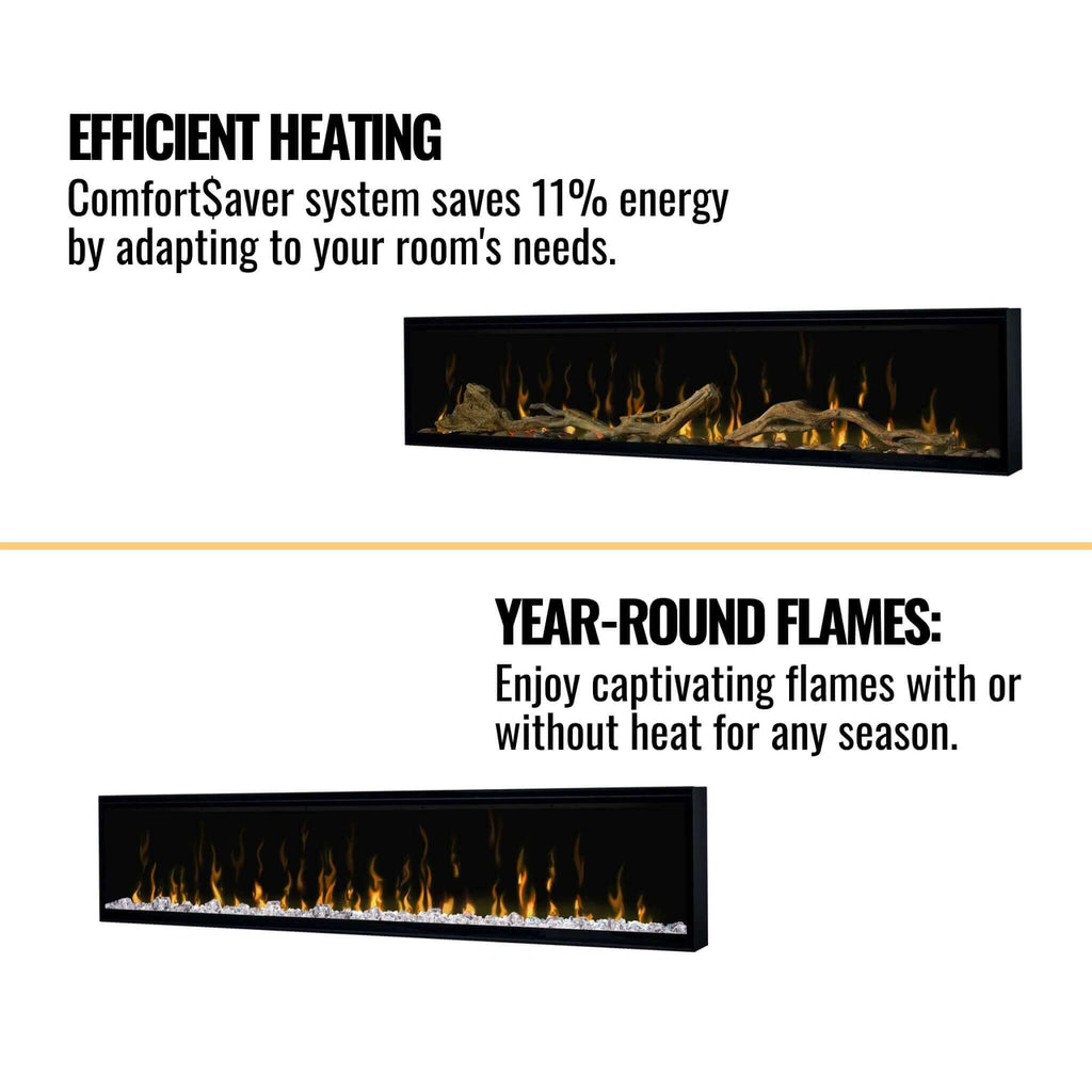 Dimplex IgniteXL 74-Inch Premium Built-In Linear Electric Fireplace With Integrated Heater Fan [XLF74] (SAK14736) – SAKSBY WH
