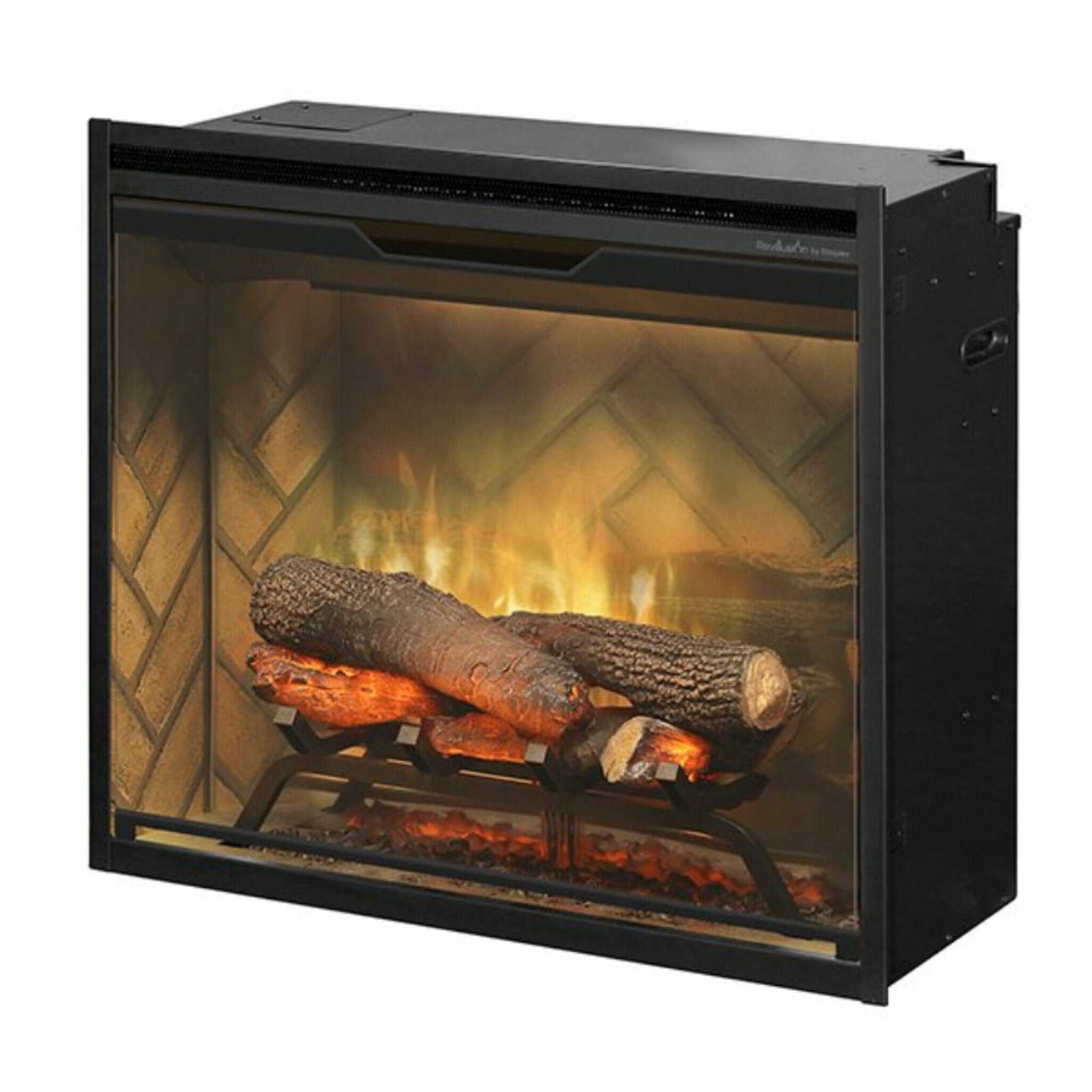 Dimplex Revillusion Herringbone Brick Built-In Electric Firebox With Front Glass [RBF30/36/42] (SAK12893) – SAKSBY WHOLESALE,