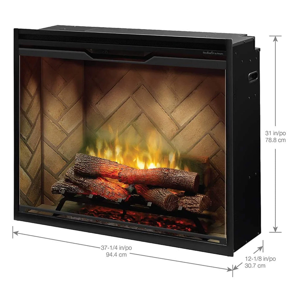 Dimplex Revillusion Herringbone Brick Built-In Electric Firebox With Front Glass [RBF30/36/42] (SAK12893) – SAKSBY WHOLESALE,