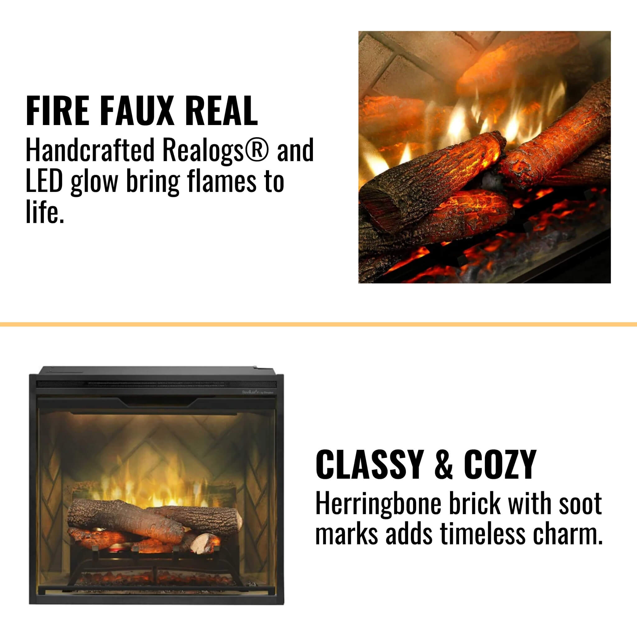 Dimplex Revillusion Herringbone Brick Built-In Electric Firebox With Front Glass [RBF30/36/42] (SAK12893) – SAKSBY WHOLESALE,
