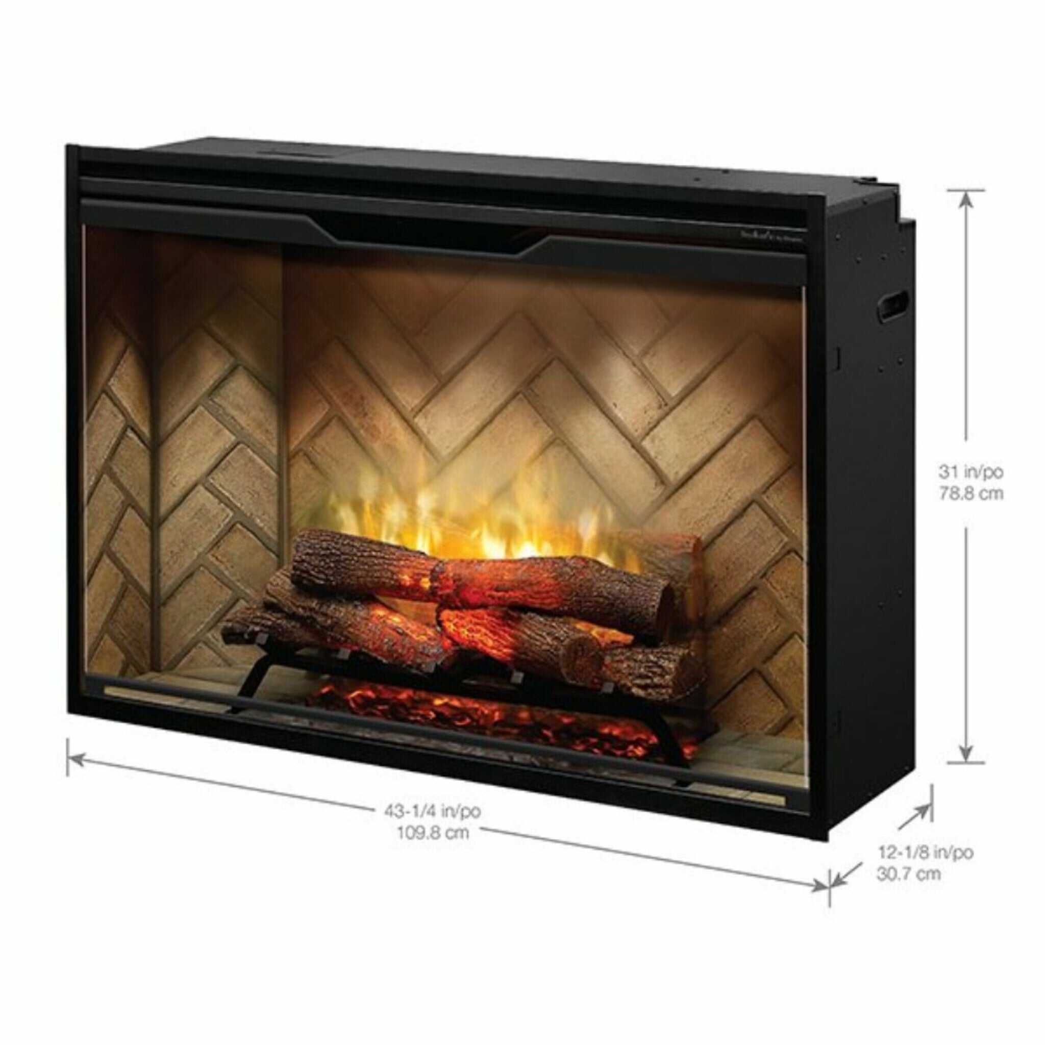 Dimplex Revillusion Herringbone Brick Built-In Electric Firebox With Front Glass [RBF30/36/42] (SAK12893) – SAKSBY WHOLESALE,