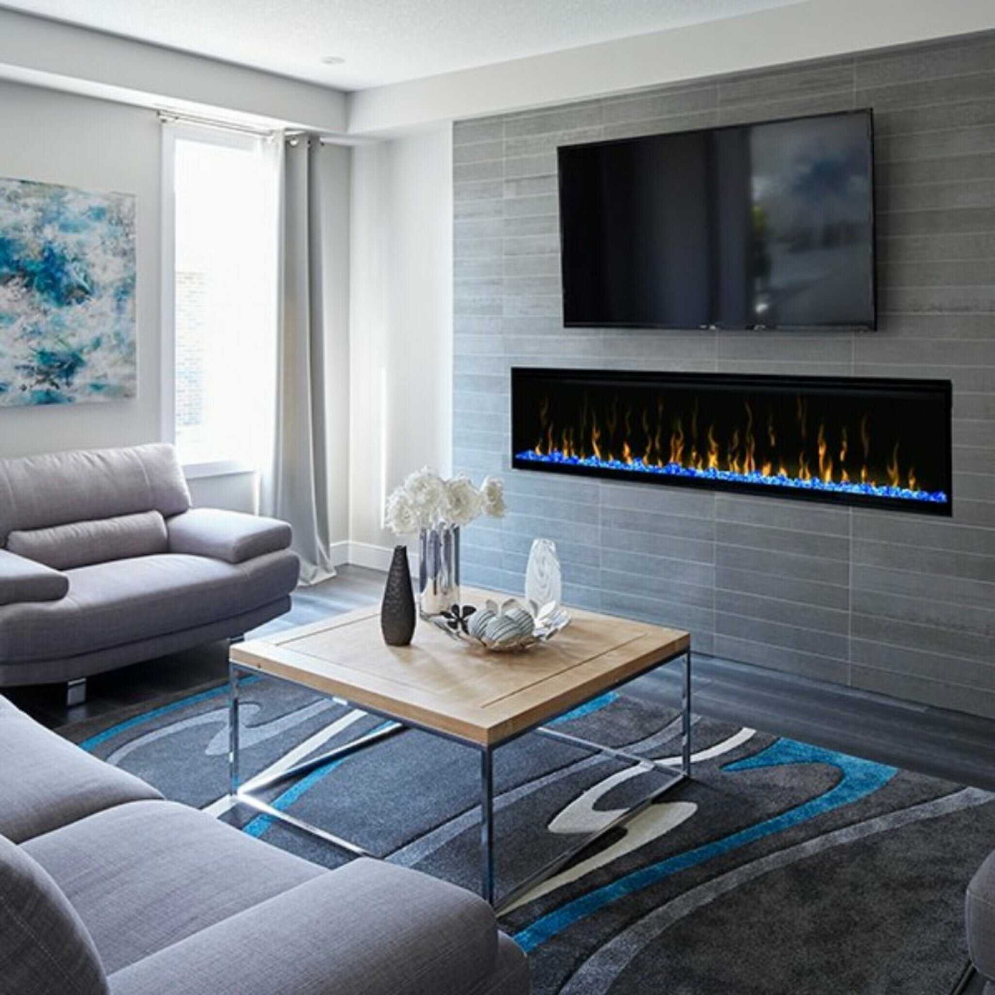 Dimplex IgniteXL 74-Inch Premium Built-In Linear Electric Fireplace With Integrated Heater Fan [XLF74] (SAK14736) – SAKSBY WH