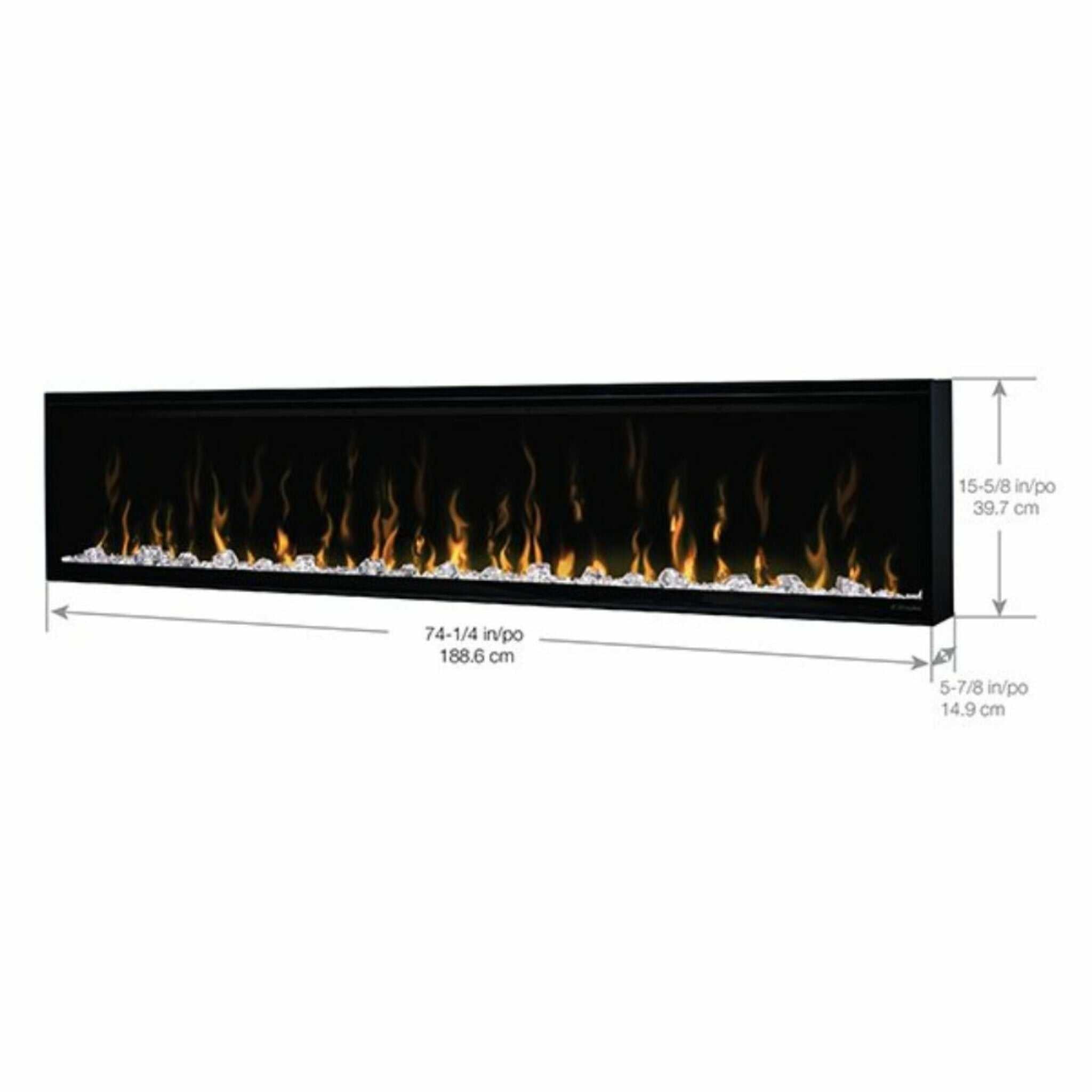 Dimplex IgniteXL 74-Inch Premium Built-In Linear Electric Fireplace With Integrated Heater Fan [XLF74] (SAK14736) – SAKSBY WH