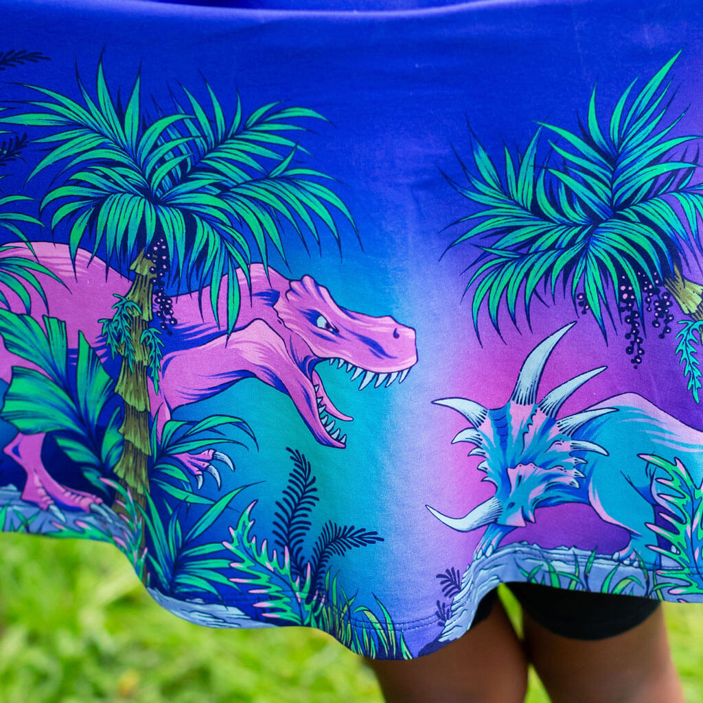 Princess Awesome & Boy Wonder Dinosaurs Busy Dress with Pockets — construction detail
