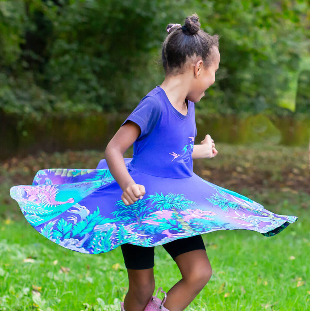 Princess Awesome & Boy Wonder Dinosaurs Busy Dress with Pockets — detail shot 6