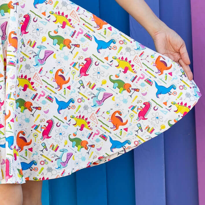 Princess Awesome & Boy Wonder Adult "Hypothesaurus Rex" Dinosaur Scientists Super Twirler Dress with Pockets — alternative an