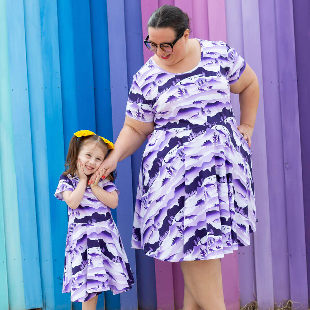 Princess Awesome & Boy Wonder "Dinoscape" Dinosaur Wilderness Super Twirler Dress with Pockets — detail shot 6