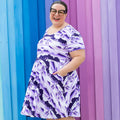 Princess Awesome & Boy Wonder Adult "Dinoscape" Dinosaur Wilderness Super Twirler Dress with Pockets — main product shot