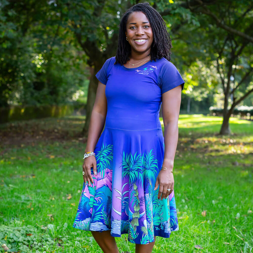 Princess Awesome & Boy Wonder Adult Dinosaurs Super Twirler Dress with Pockets — detail shot 6
