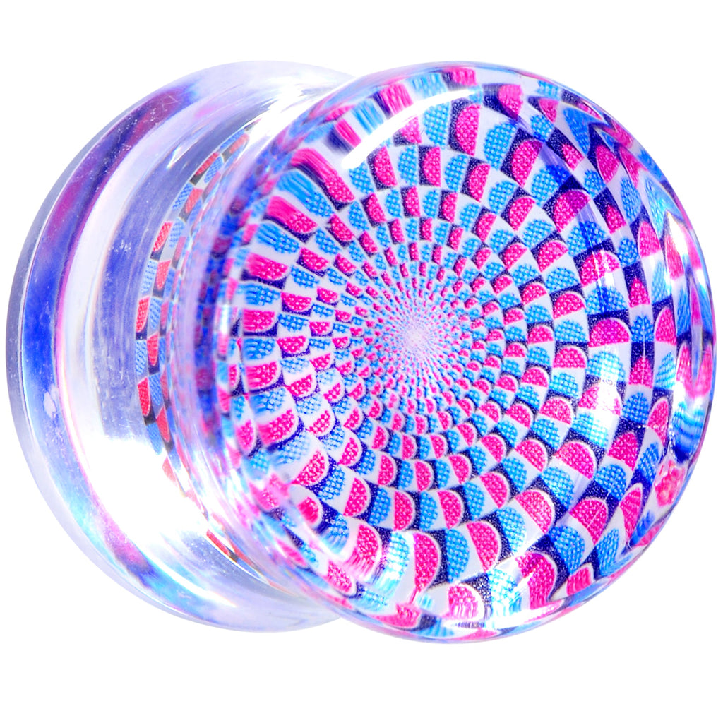 BodyCandy Clear Acrylic Optical Illusion Saddle Plug 14mm to 25mm — side view