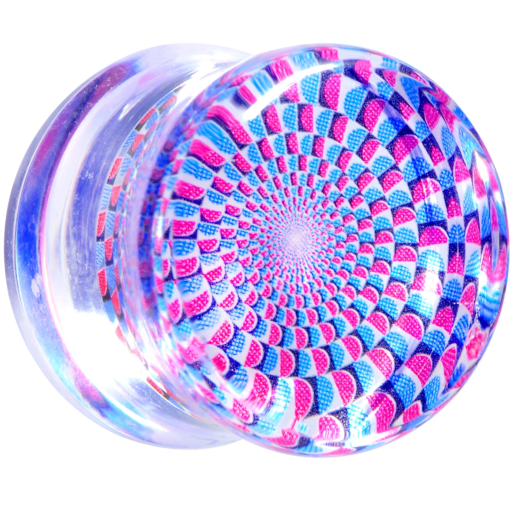 BodyCandy Clear Acrylic Optical Illusion Saddle Plug 14mm to 25mm — side view