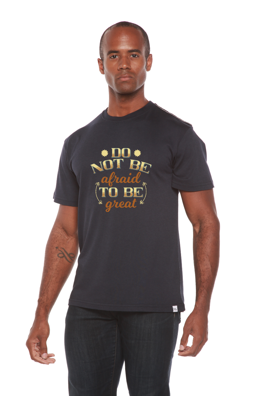 Spun Bamboo Do Not Be To Be Men's Bamboo Viscose/Organic Cotton Short Sleeve  Graphic T-Shirt — product on model