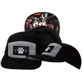 The Heartbeat Brand Dog Hat - 5 Panel - Corduroy - Black / Gray - Fabric Back — main product shot
