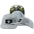 The Heartbeat Brand Dog Hat - 5 Panel - Light Gray Hemp - Fabric Back — main product shot