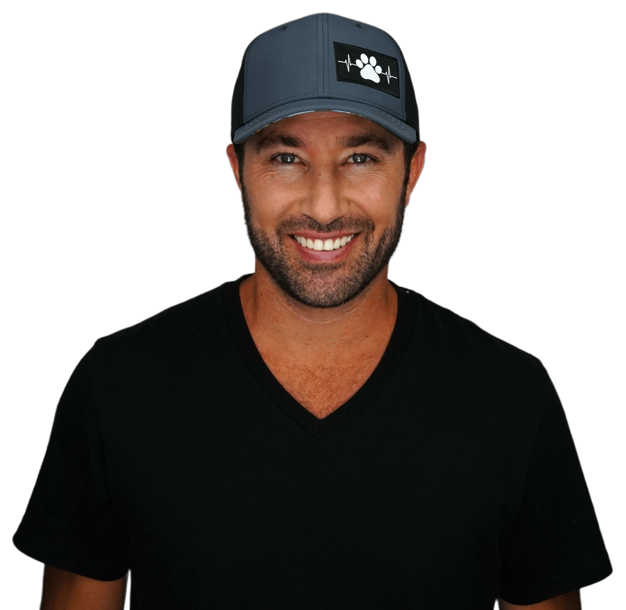 The Heartbeat Brand Dog Hat - Baseball Hat Fit - Charcoal / Black - Laser Mesh — Charcoal detail