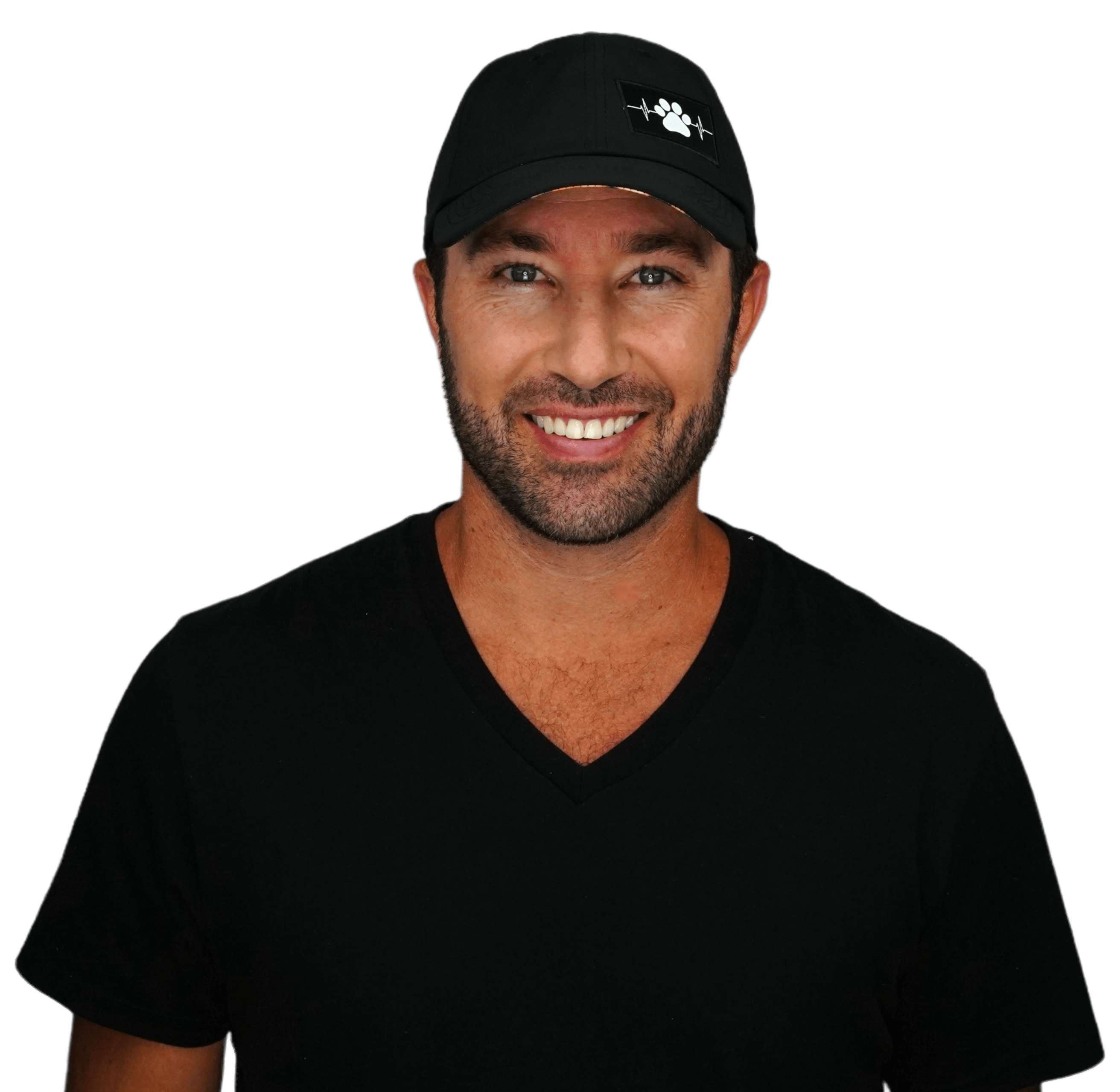 The Heartbeat Brand Dog Hat - Dad Hat - Black - Laser Mesh — detail close-up
