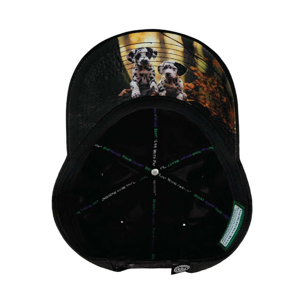 The Heartbeat Brand Dog Hat - Dad Hat - Black - Laser Mesh — alternative angle