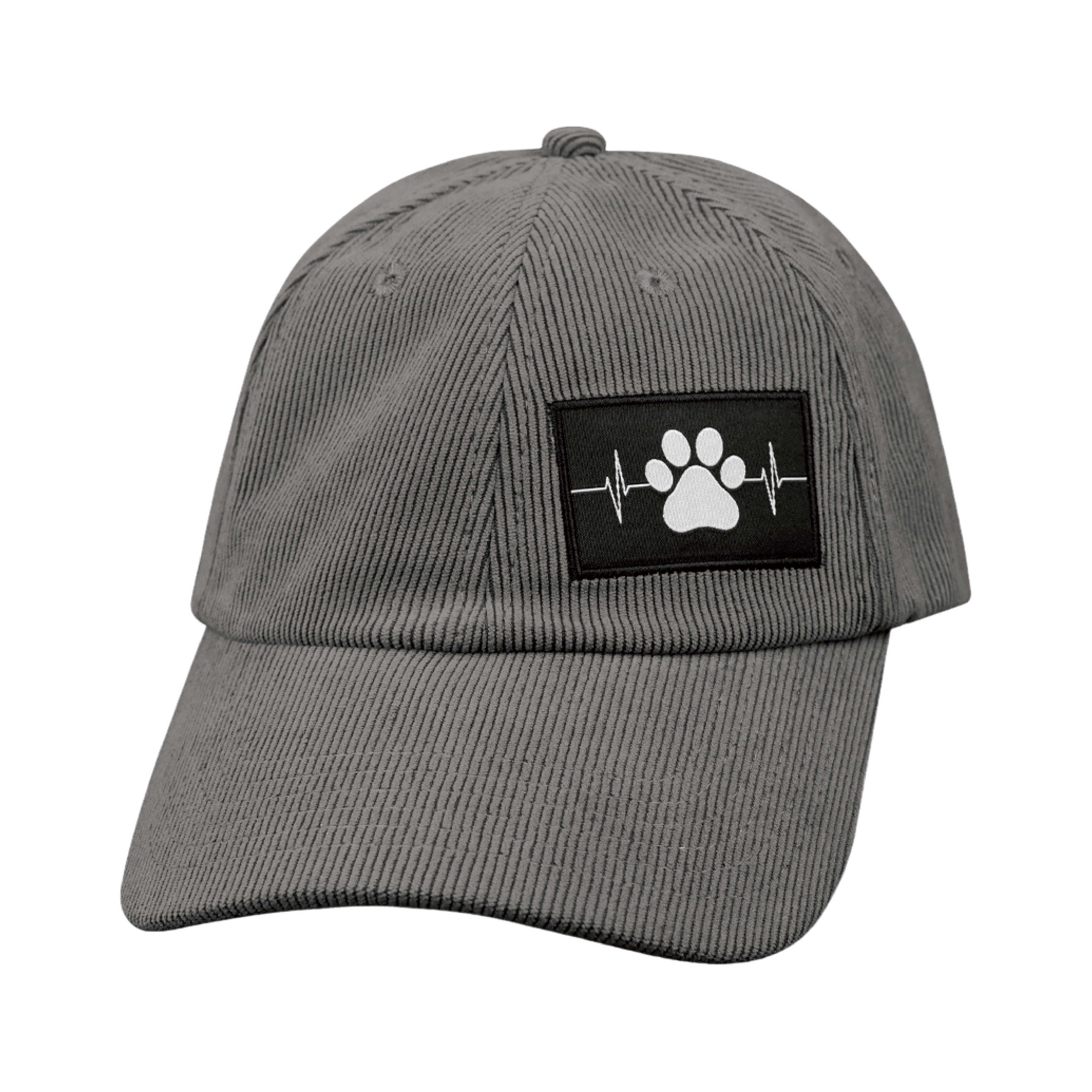 The Heartbeat Brand Dog Hat - Dad Hat - Corduroy - Charcoal - Fabric Back — back view