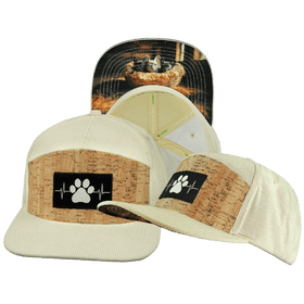 Dog Hat - Flat Bill - Corduroy - Cork - Cream - Fabric Back