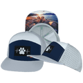 The Heartbeat Brand Dog Hat - Flat Bill - Gray / Navy / White - Laser Mesh — main product shot