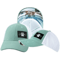 The Heartbeat Brand Dog Hat - Low Profile - Ponytail - Corduroy - Mint  - Laser Mesh — main product shot