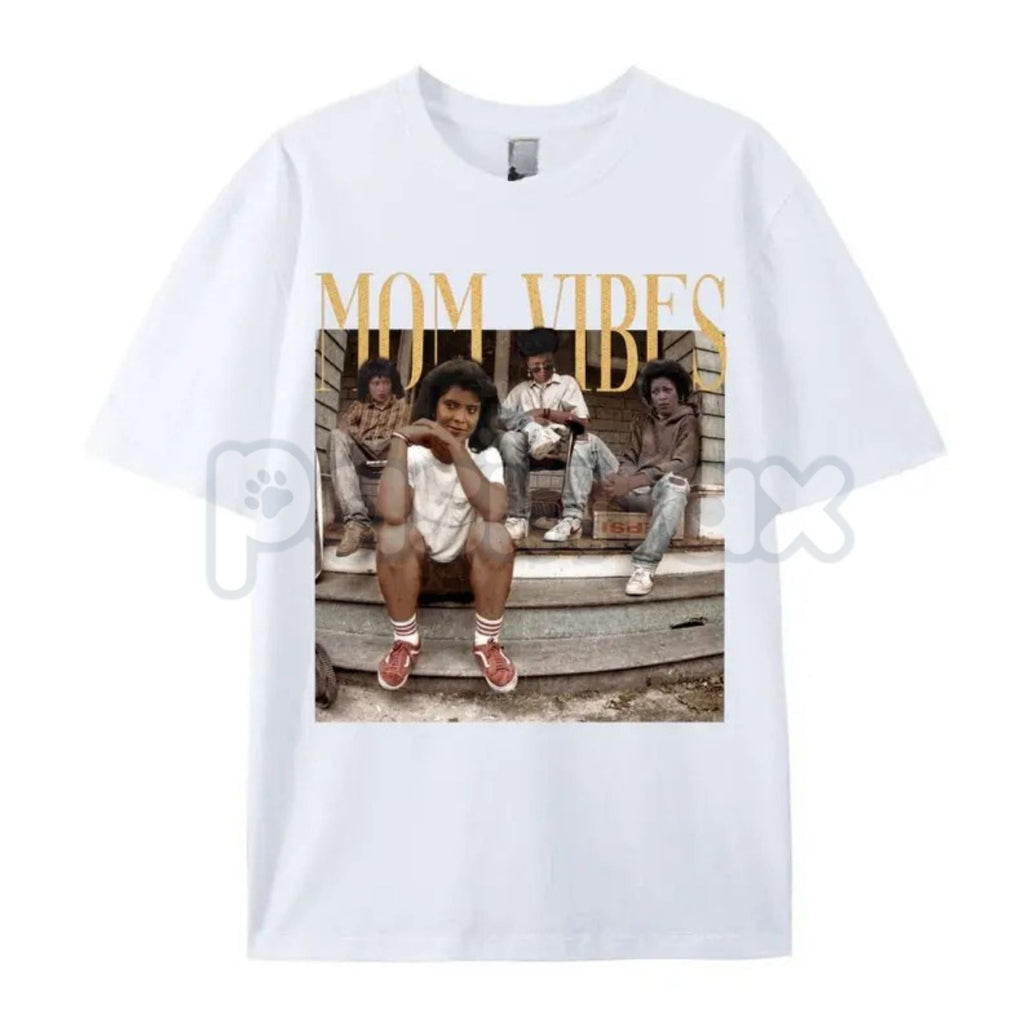 "Mom Vibes" Vintage 90s Nostalgia T-Shirt – Retro Aesthetic Mom Life Graphic Tee, Premium 100% Cotton Motherhood Gift Top, Soft Lived-In Heavyweight Throwback Style Shirt, Made in USA