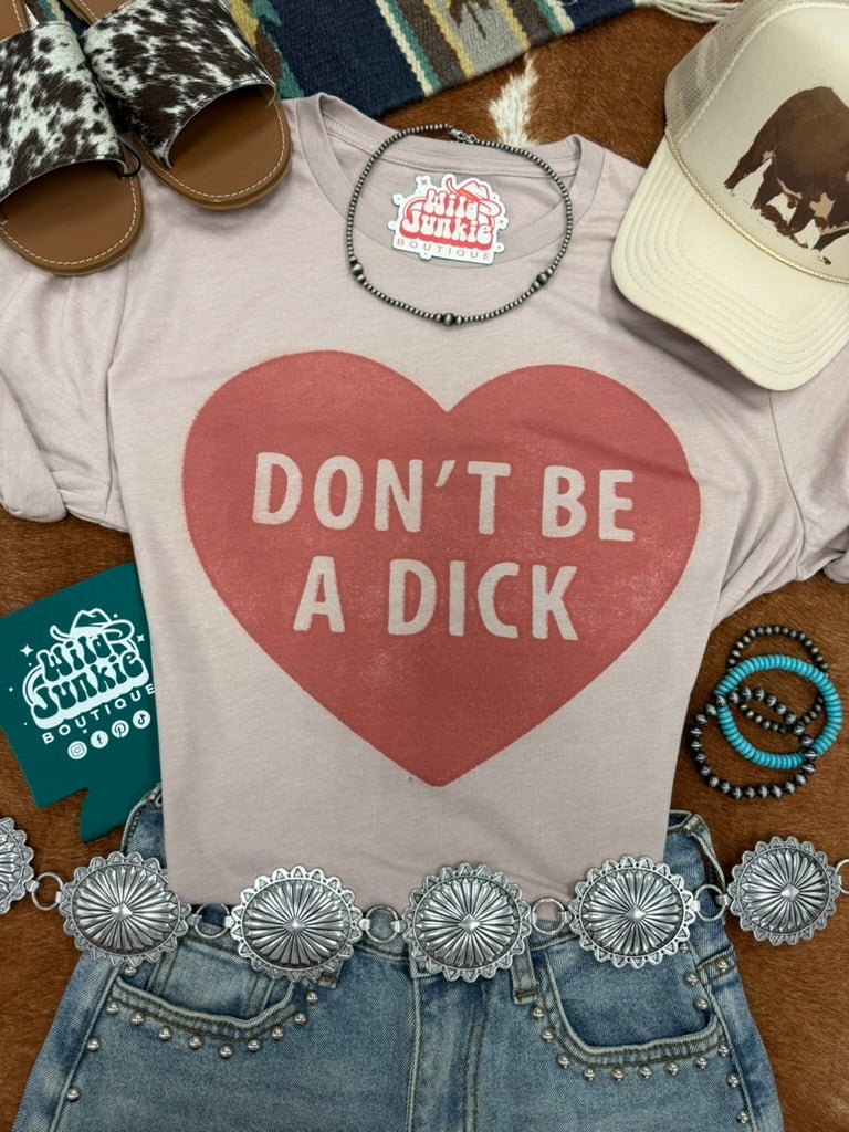 Wild Junkie Don't Be A Dick Graphic Tee — Wild Junkie branding close-up