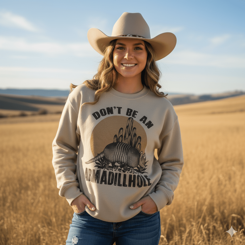 Wild Junkie Don't Be An Armadillhole Graphic Sweatshirt — main product shot