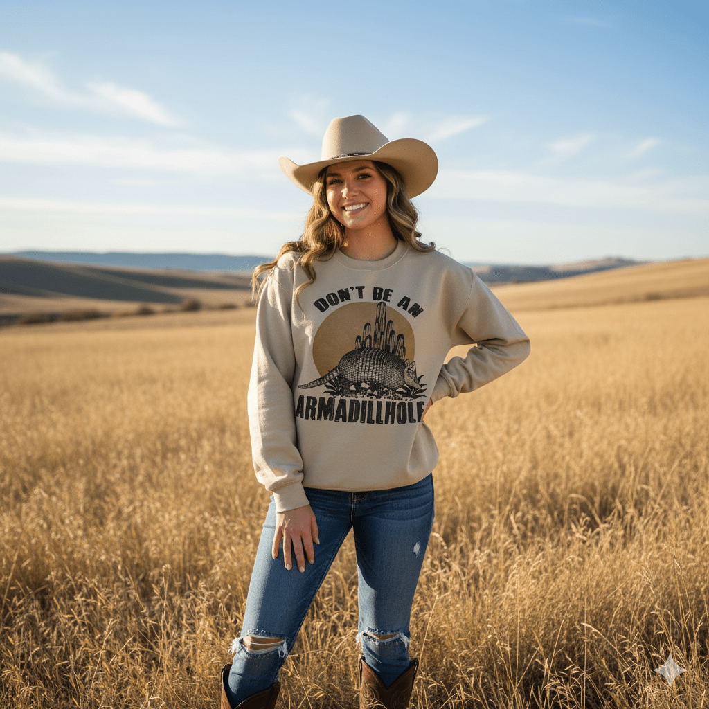 Wild Junkie Don't Be An Armadillhole Graphic Sweatshirt — sweatshirts category context